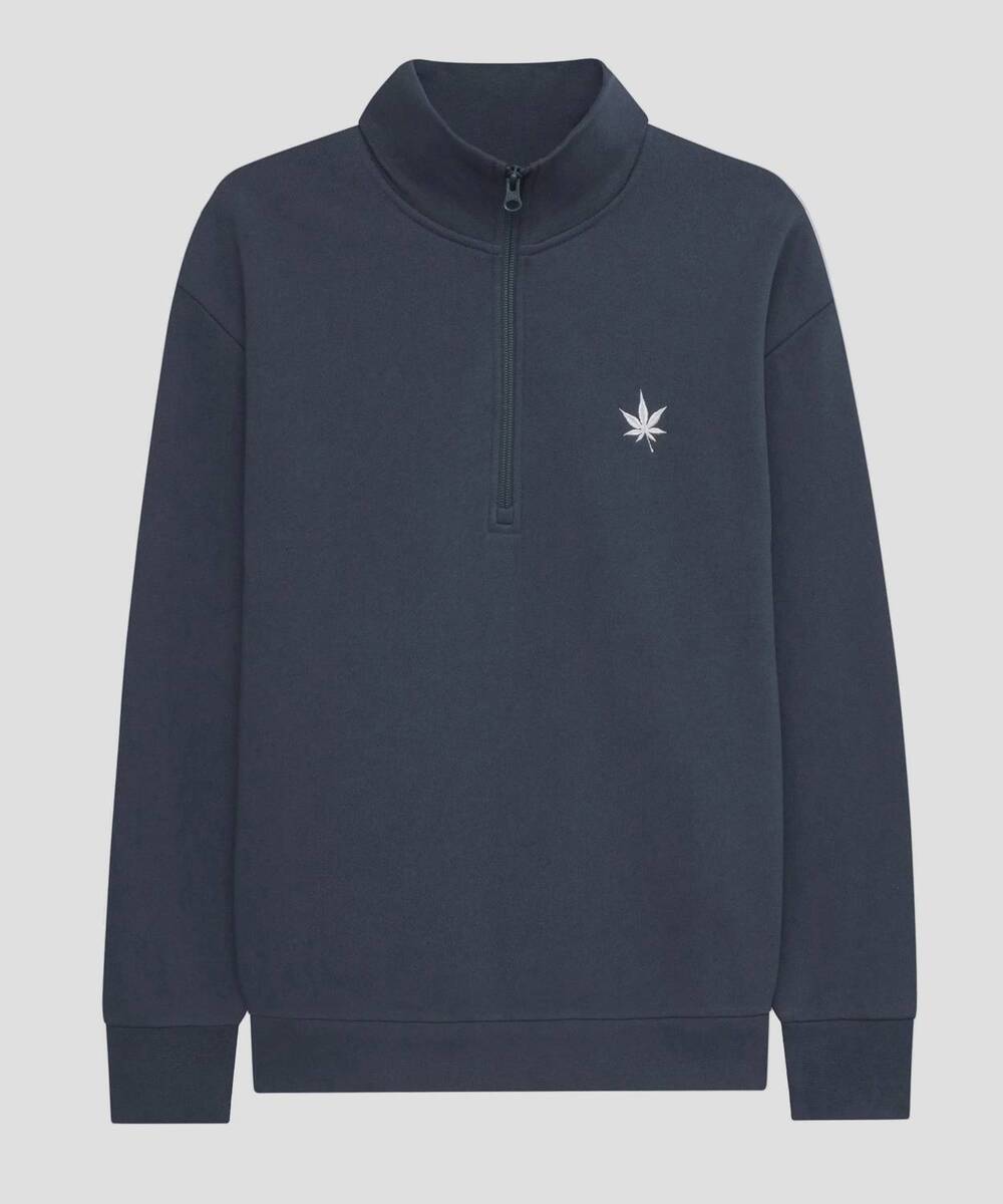 NEW BOAST men's fleece quarter zip sweatshirt in vintage navy